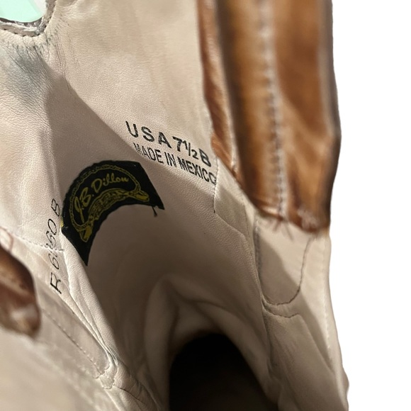 J.B. Dillon Reserve Distressed Leather Western Boots, Sz 7.5 - Picture 16 of 16